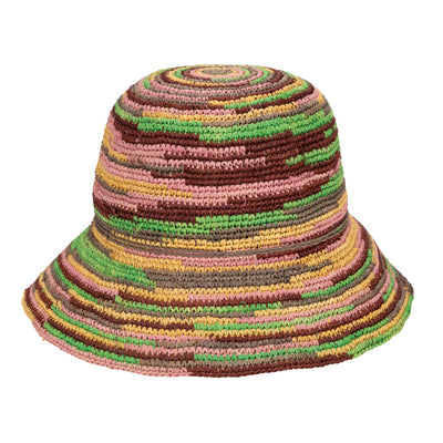 Iris - Women's Crochet Raffia Packable Bucket Hat (RHS3109)-BUCKET-San Diego Hat Company