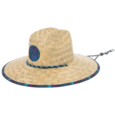 Mens Straw Lifeguard with Tropical Printed Under-brim-LIFEGUARD-San Diego Hat Company