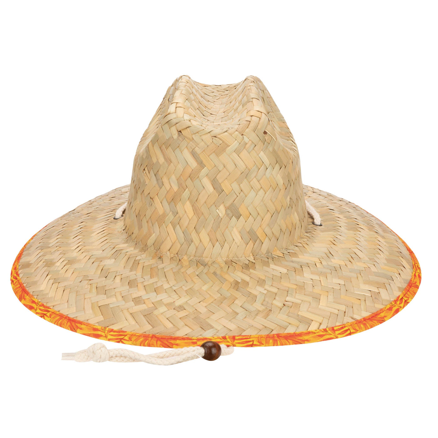 Mens Straw Lifeguard with Tropical Printed Under-brim-LIFEGUARD-San Diego Hat Company