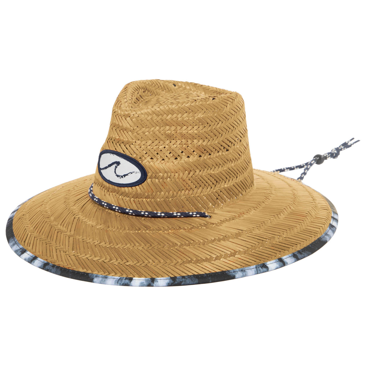 Mens Straw Lifeguard with Ocean Wave Under-brim (RSM5962)-LIFEGUARD-San Diego Hat Company