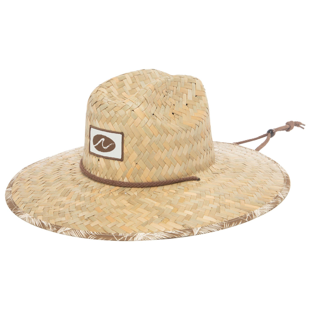 Mens Rush Straw Lifeguard with Tropical Palm Leaf Under-brim – San