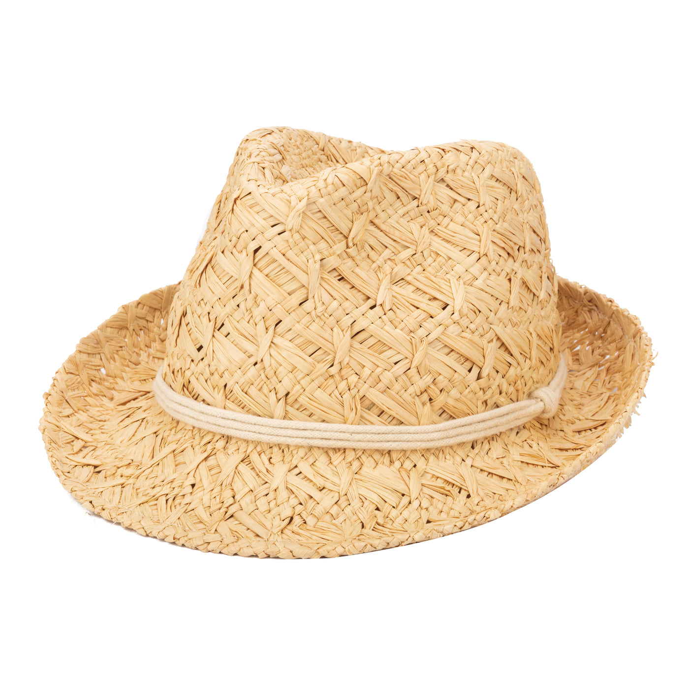 Sun Kissed - Fedora Woven Reed With Cotton Wrap Trim (SPS1009)-FEDORA-San Diego Hat Company