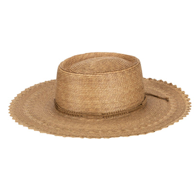 Athena - Women's Buri Straw Telescope Boater-BOATER-San Diego Hat Company