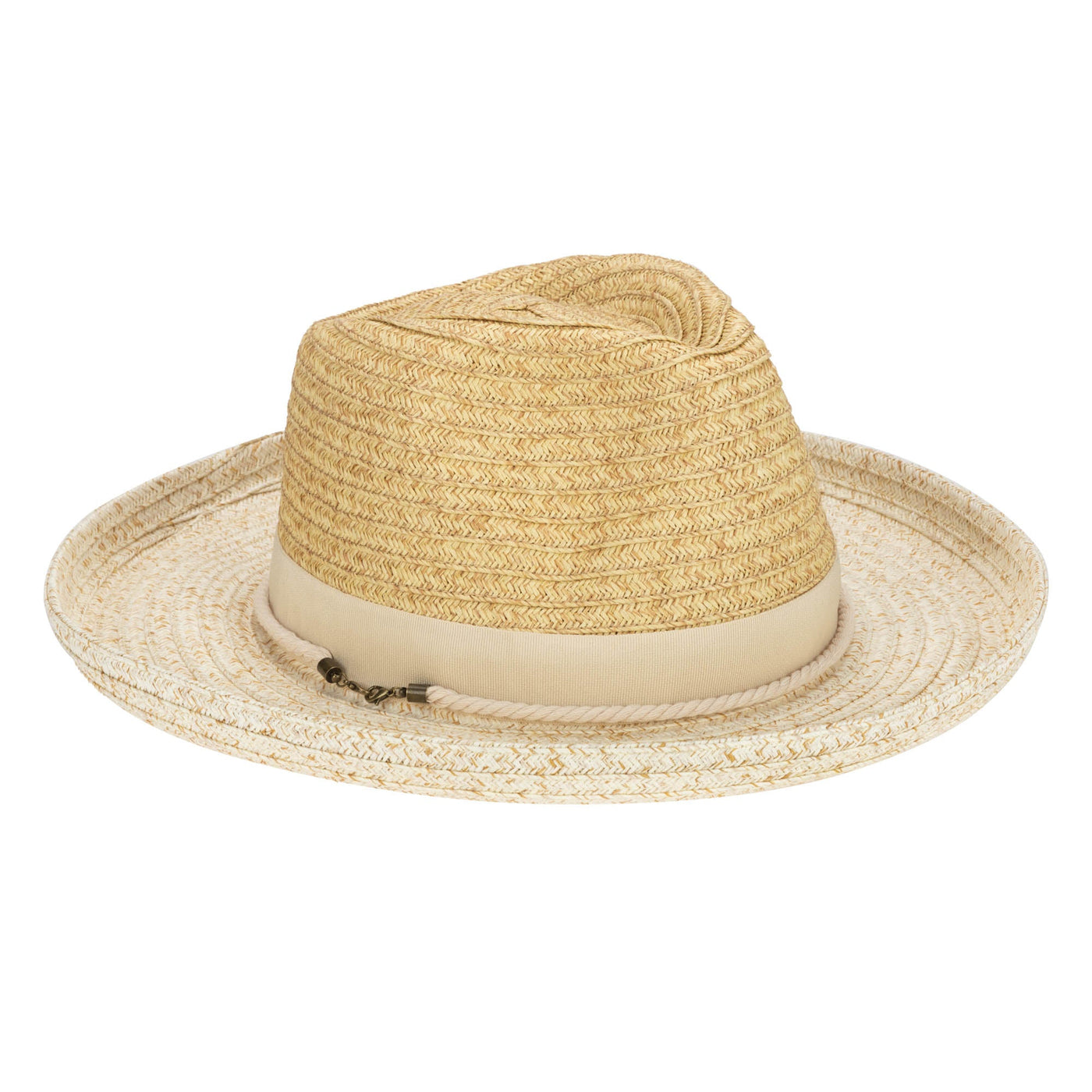 Mens Two Tone Ultrabraid Rolled Brim Fedora (UBF1202)-FEDORA-San Diego Hat Company