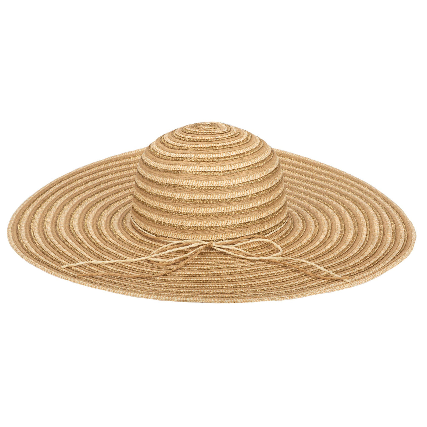 Wide Brim Floppy Sun Hat with Gold Lurex (UBL6836)-FLOPPY-San Diego Hat Company