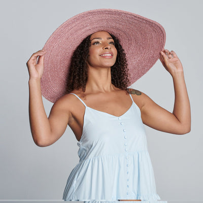 On Holiday Oversized Wide Brim Sun Hat Mauve - San Diego Hat