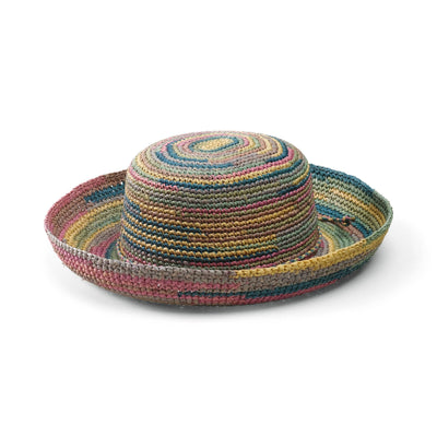 Women's Crocheted Raffia Kettle Brim Hat