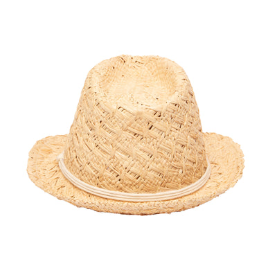 Sun Kissed - Fedora Woven Reed With Cotton Wrap Trim (SPS1009)-FEDORA-San Diego Hat Company