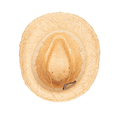 Sun Kissed - Fedora Woven Reed With Cotton Wrap Trim (SPS1009)-FEDORA-San Diego Hat Company